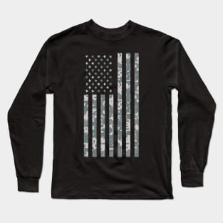 Camouflage Camo Tactical American Flag Long Sleeve T-Shirt